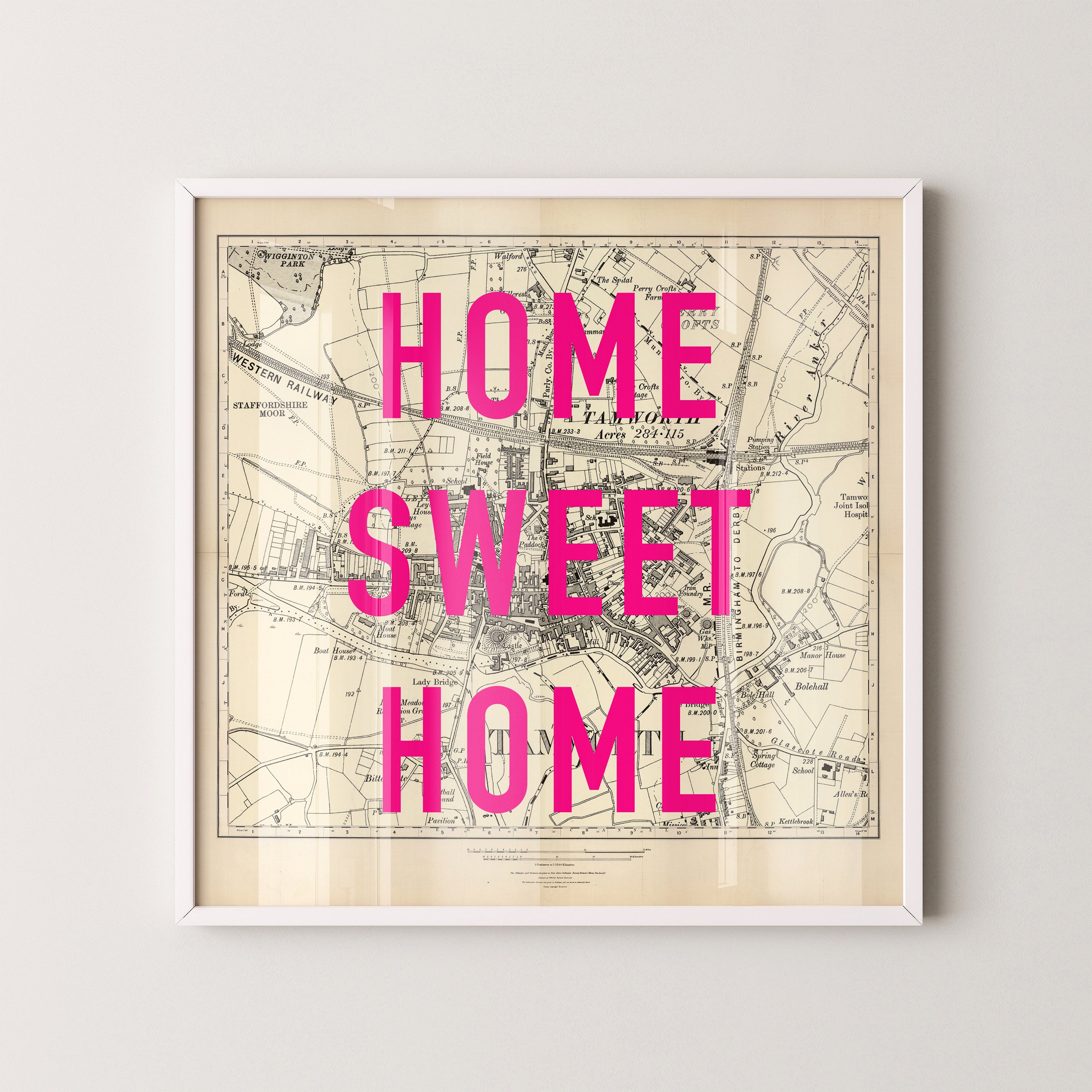 Tamworth Pop Art Map Print (square)