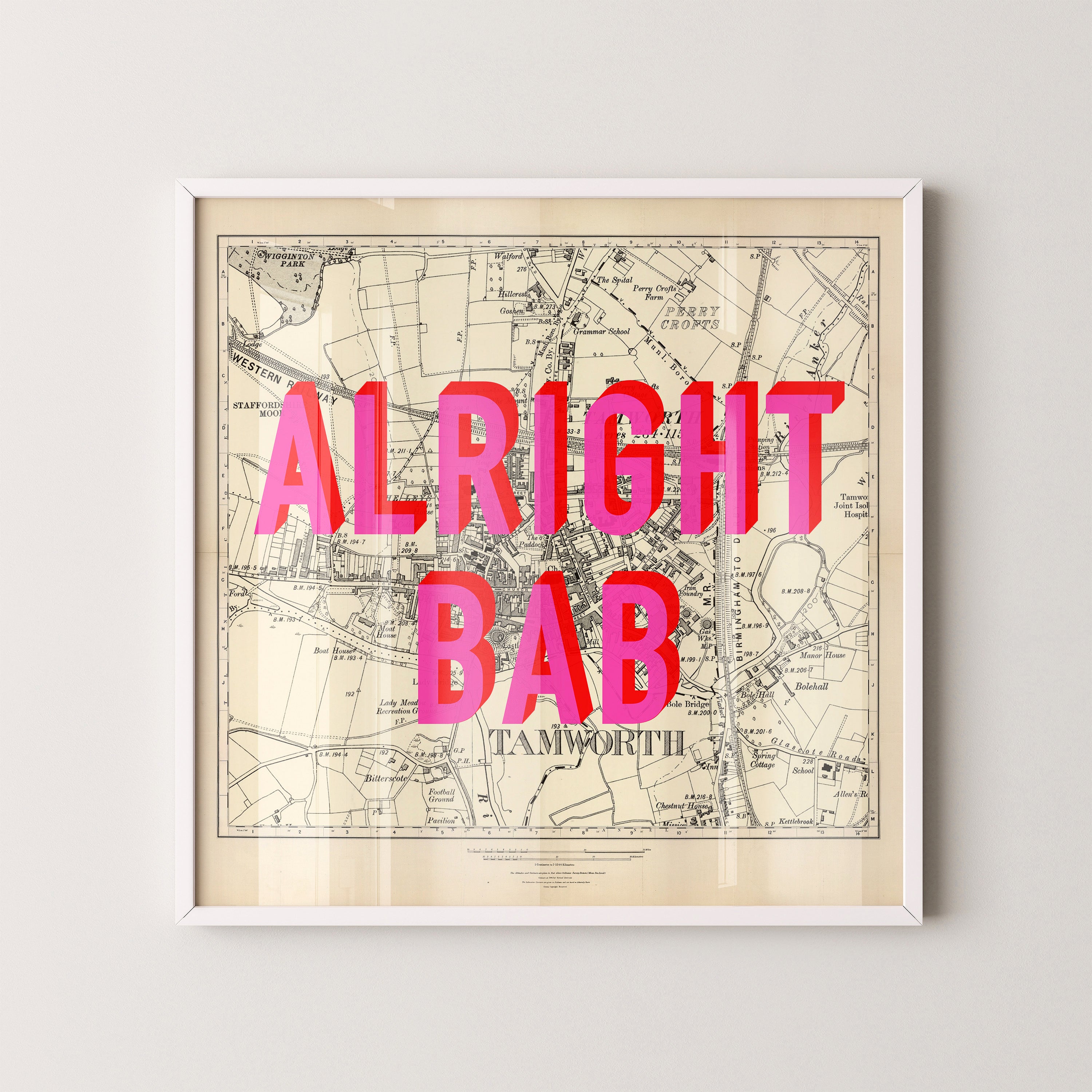 Tamworth Pop Art Map Print (square)