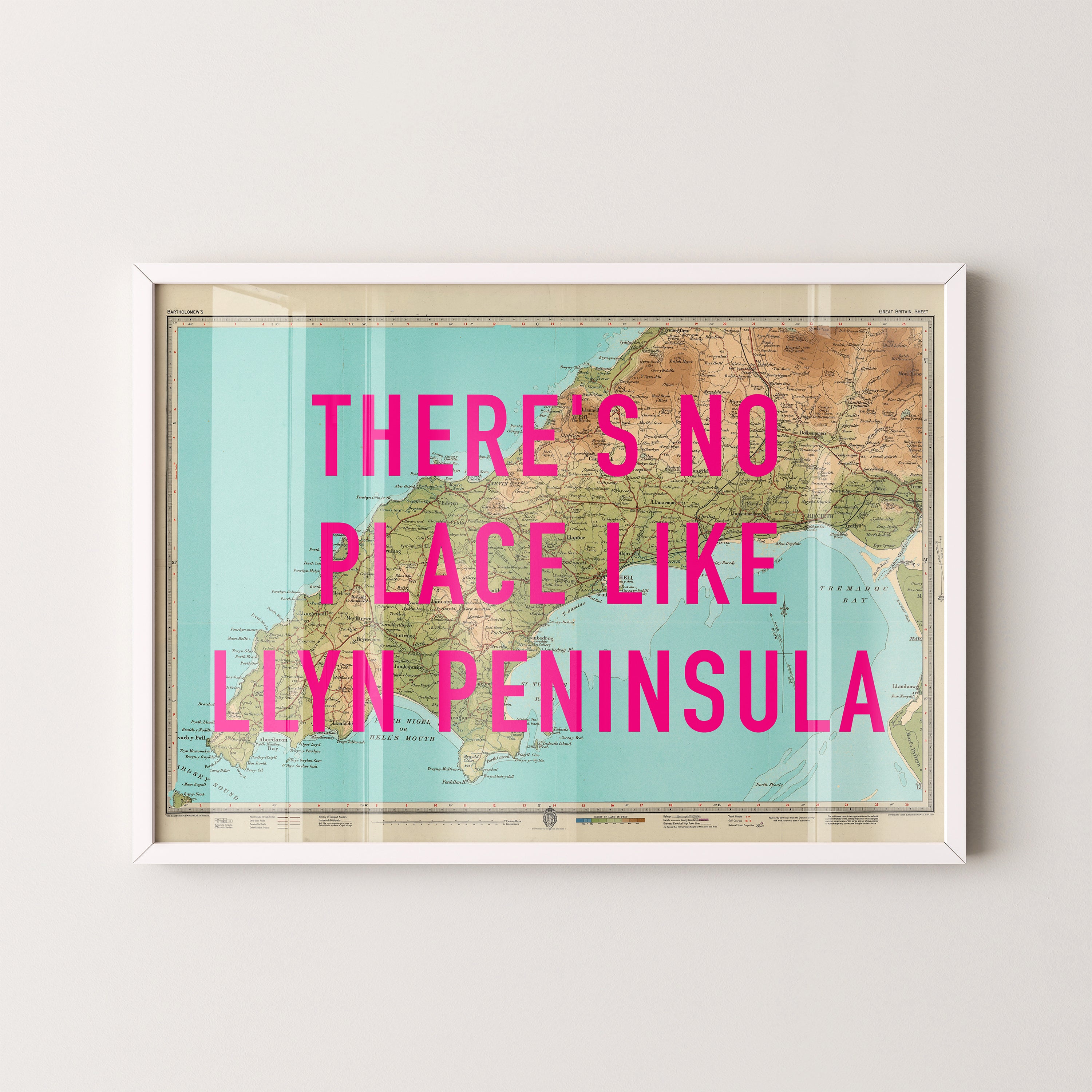 Llyn Peninsula Pop Art Map Print (landscape)