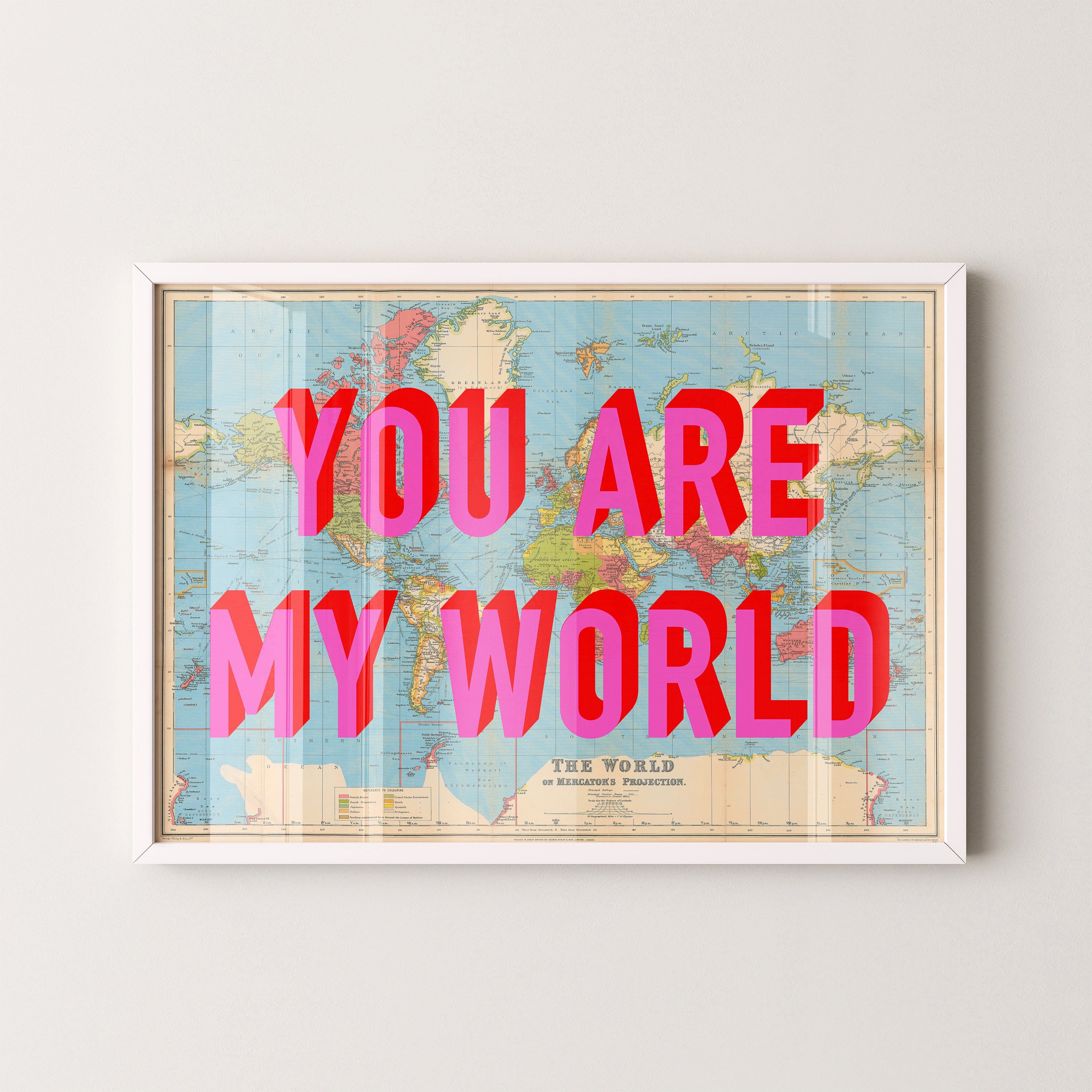 World Pop Art Map Print (landscape)