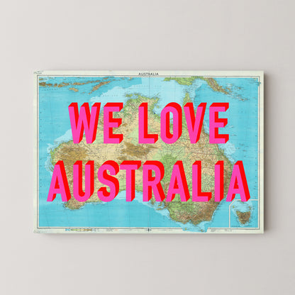 Australia Pop Art Map Print (landscape)