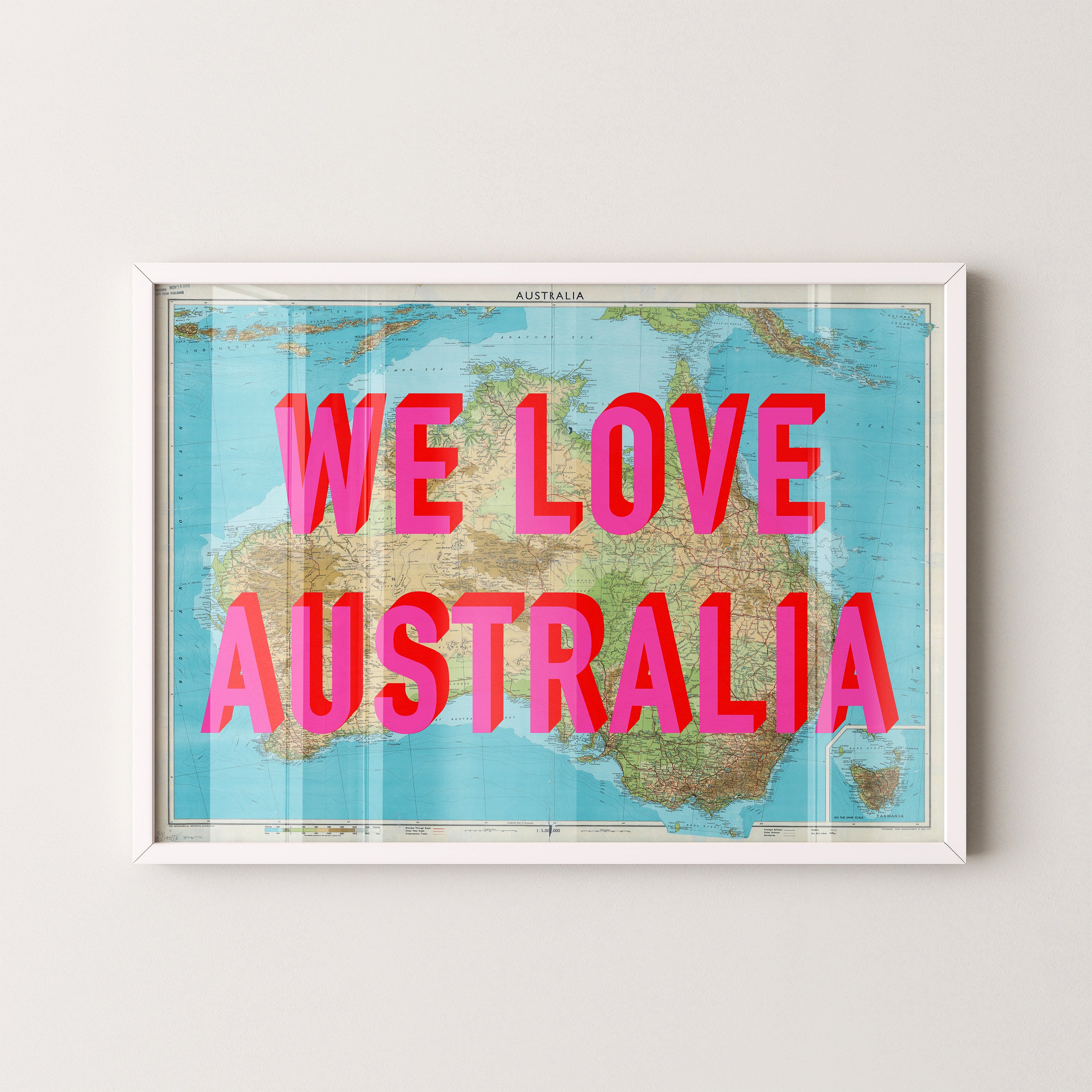 Australia Pop Art Map Print (landscape)