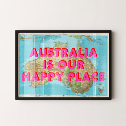 Australia Pop Art Map Print (landscape)