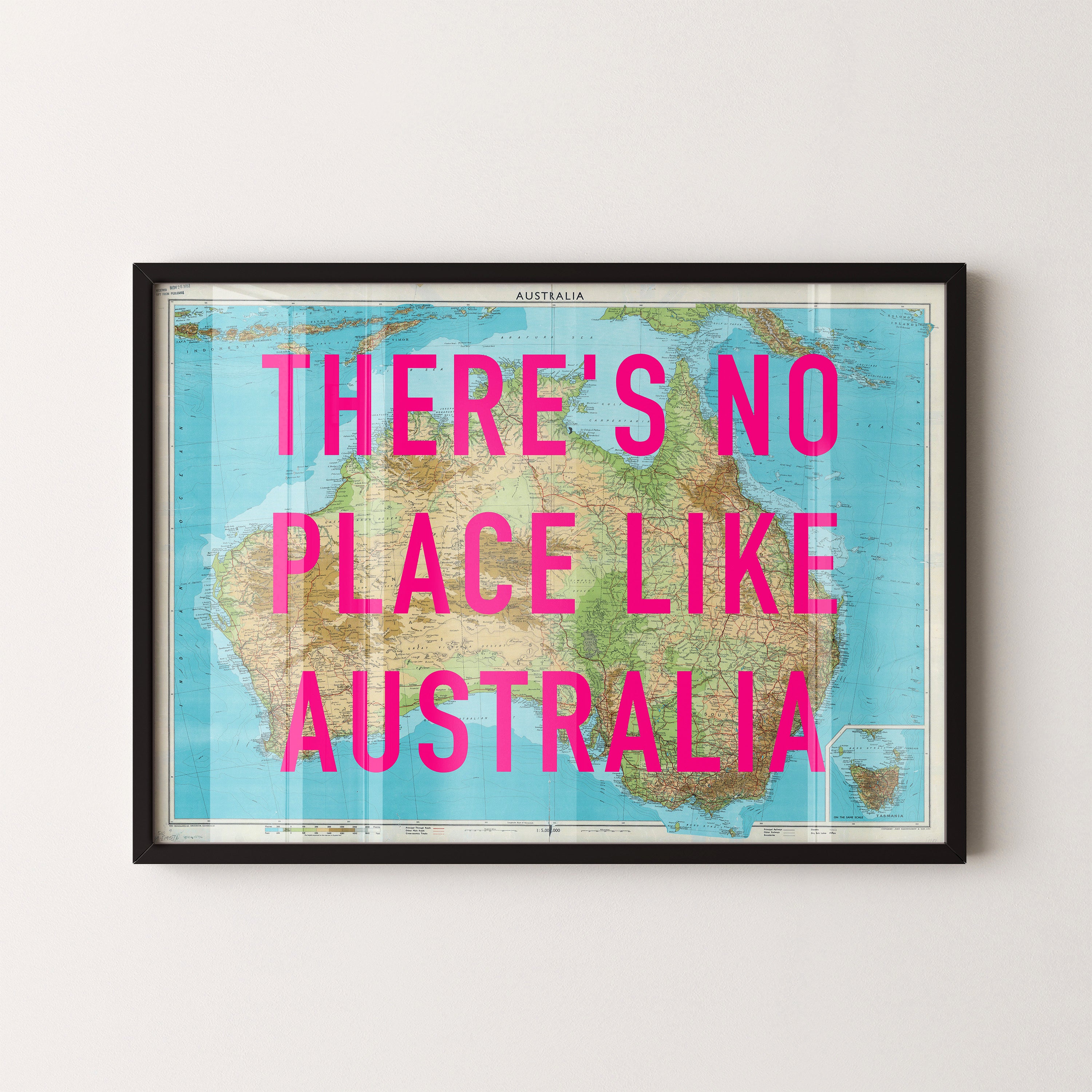 Australia Pop Art Map Print (landscape)