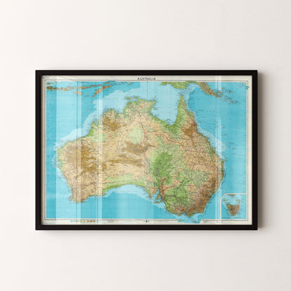 Australia Pop Art Map Print (landscape)