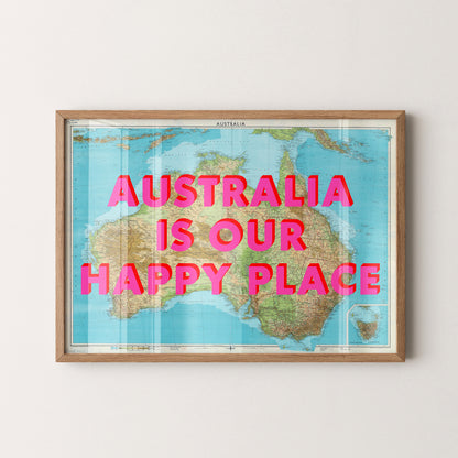Australia Pop Art Map Print (landscape)