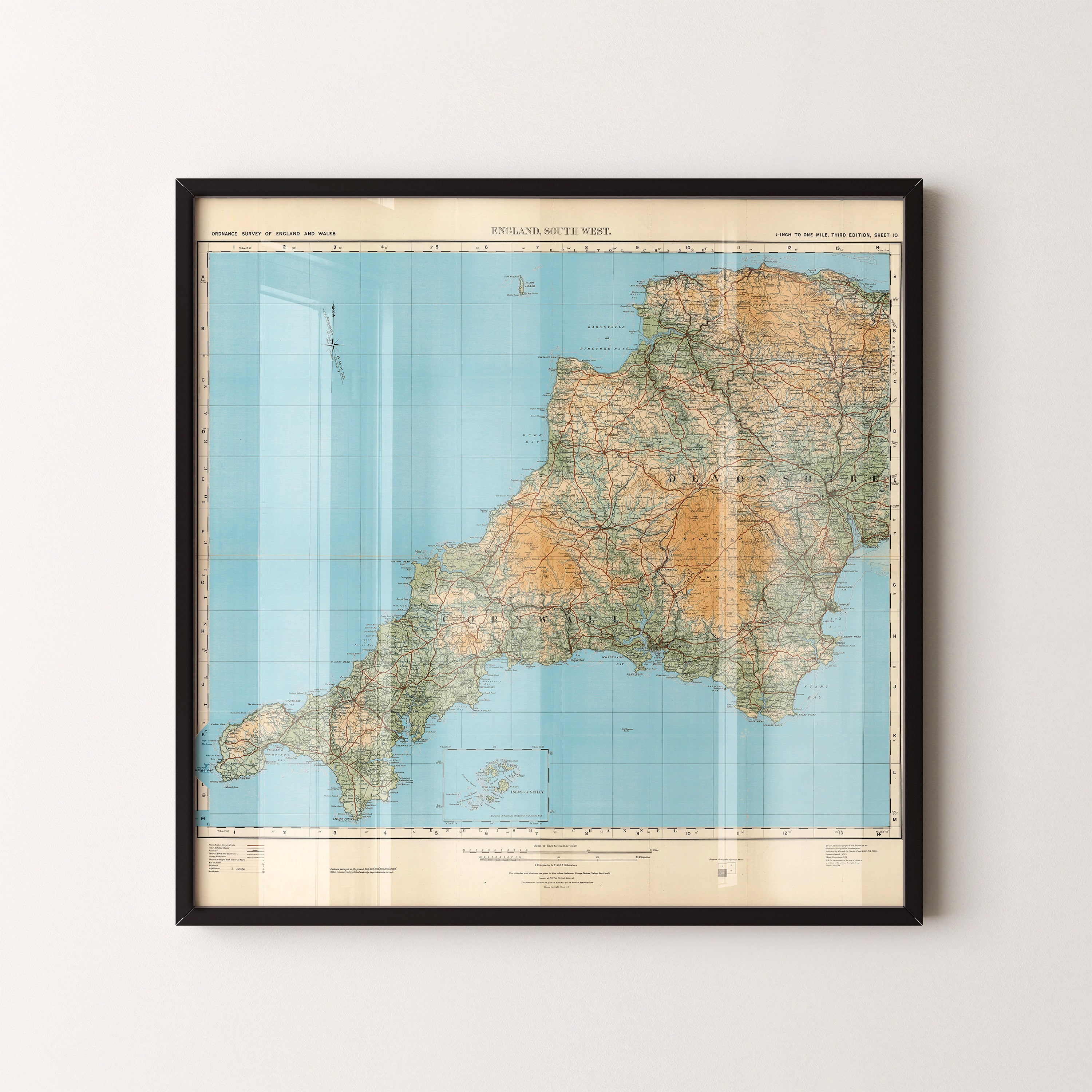 Cornwall Pop Art Map Print (square)