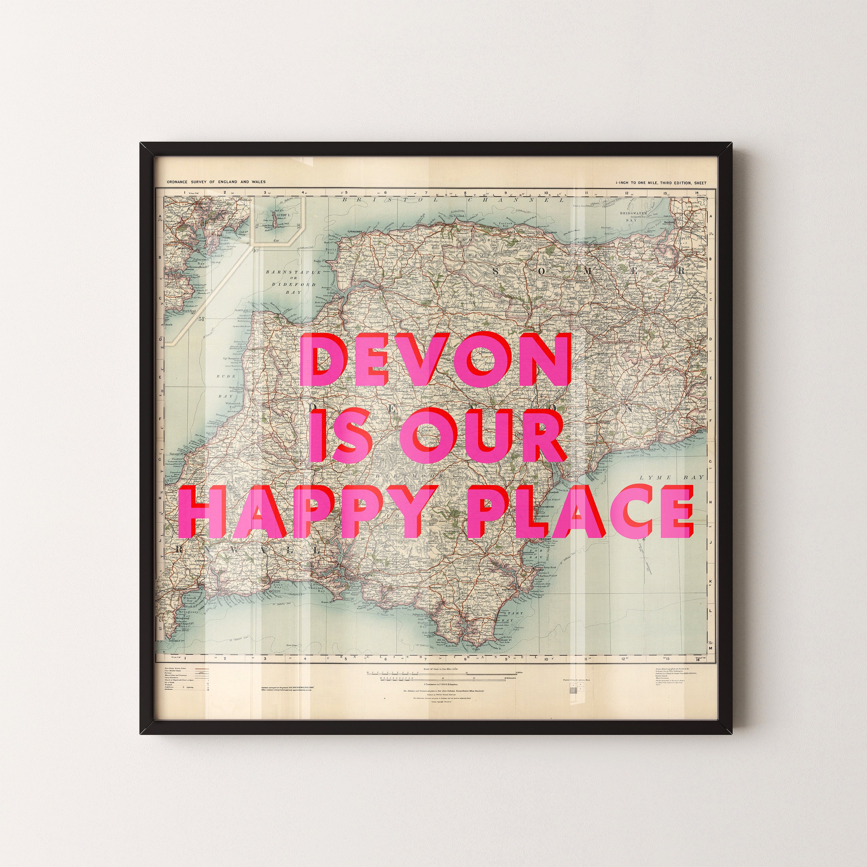 Devon Pop Art Map Print (square)