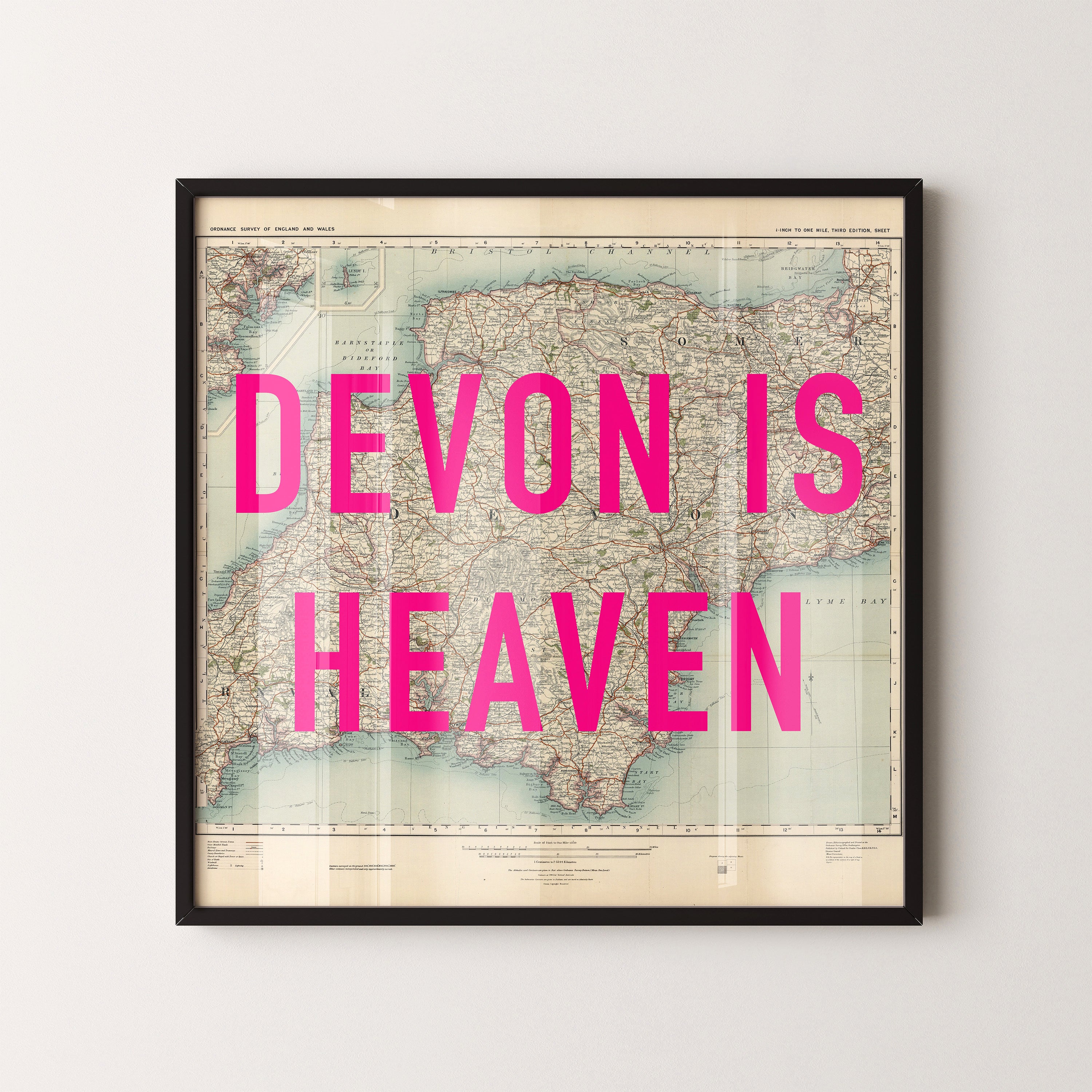 Devon Pop Art Map Print (square)