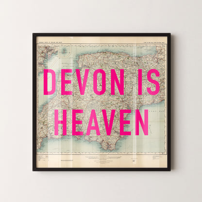 Devon Pop Art Map Print (square)