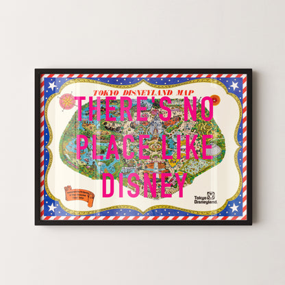 Disneyland Tokyo Theme Park Pop Art Map Print (landscape)
