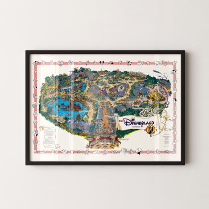 Disneyland Paris Theme Park Pop Art Map Print (landscape)