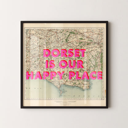 Dorset Pop Art Map Print (square)