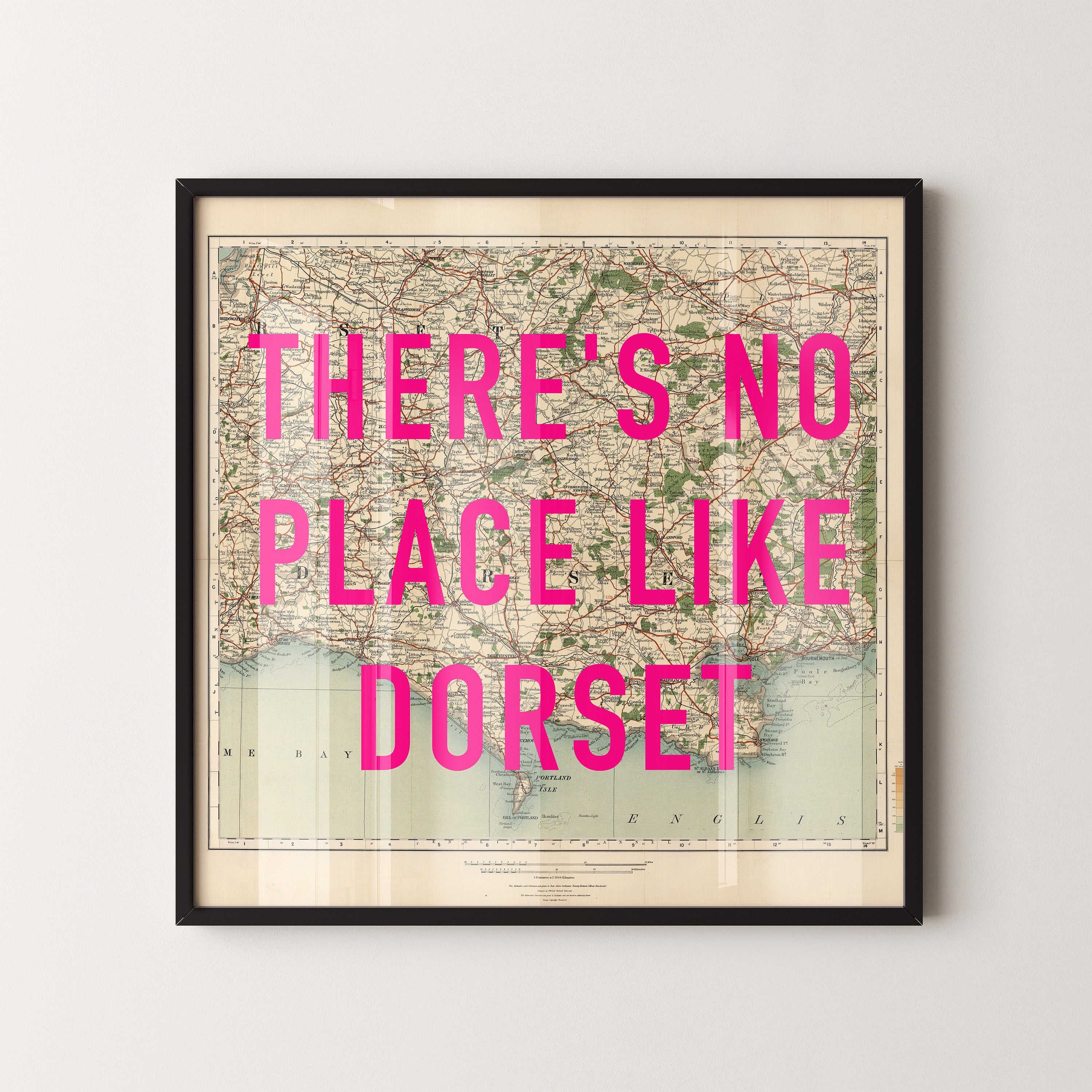 Dorset Pop Art Map Print (square)