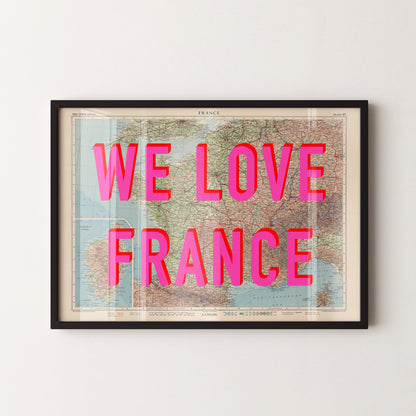 France Pop Art Map Print (landscape)