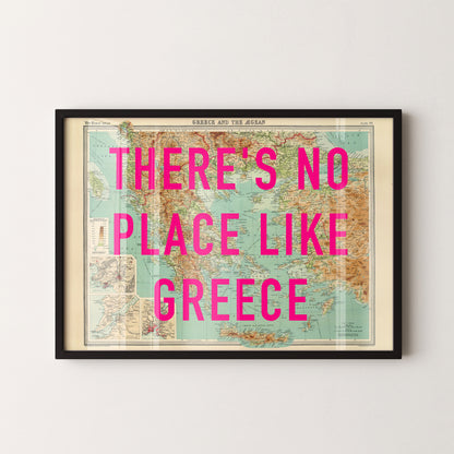 Greece Pop Art Map Print (landscape)