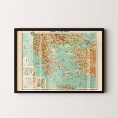 Greece Pop Art Map Print (landscape)