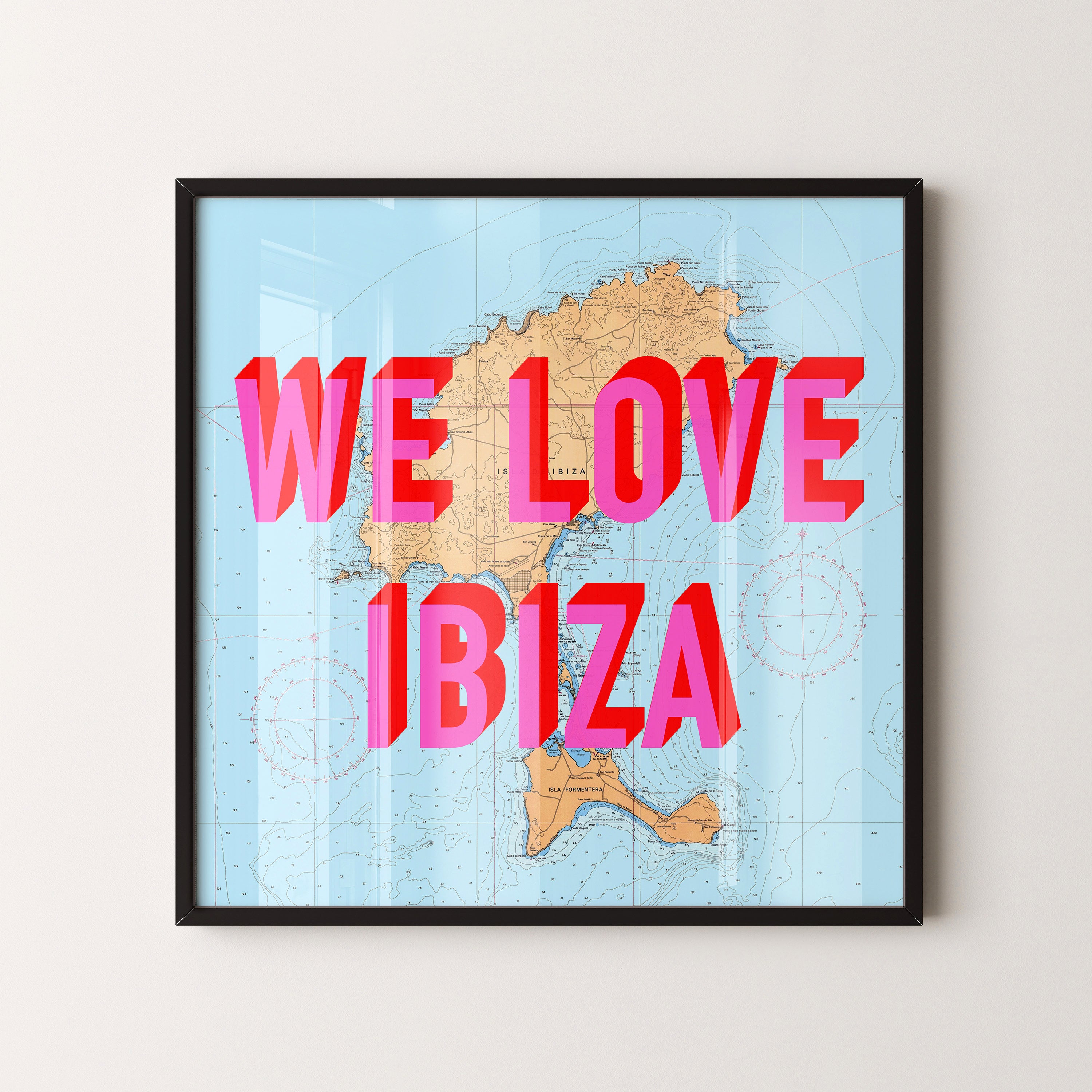 Ibiza Pop Art Map Print (square)