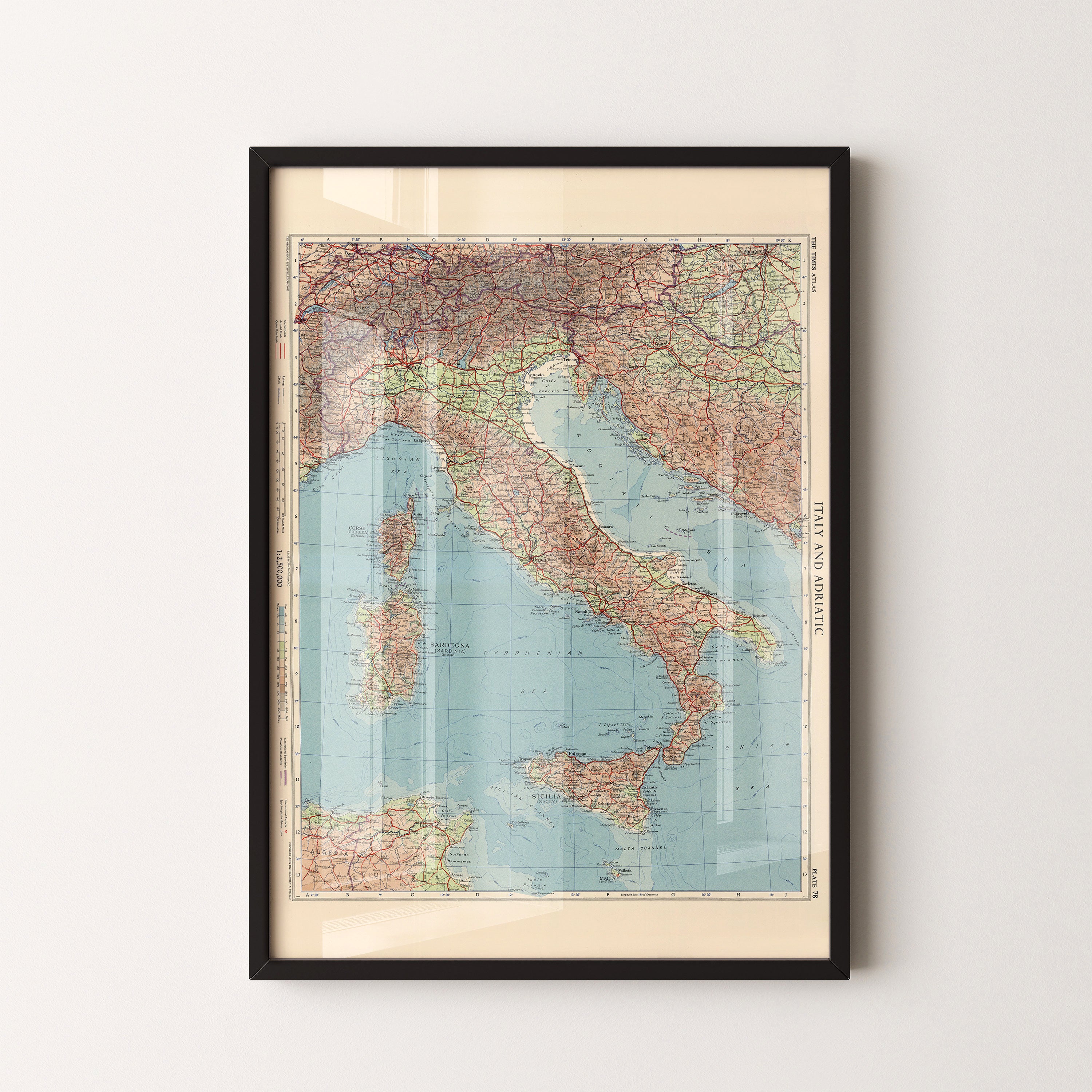 Italy Pop Art Map Print (portrait)