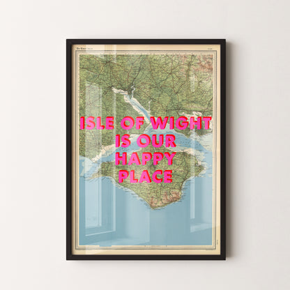 Isle Of Wight Pop Art Map Print (portrait)