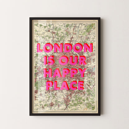 London Pop Art Map Print (portrait)