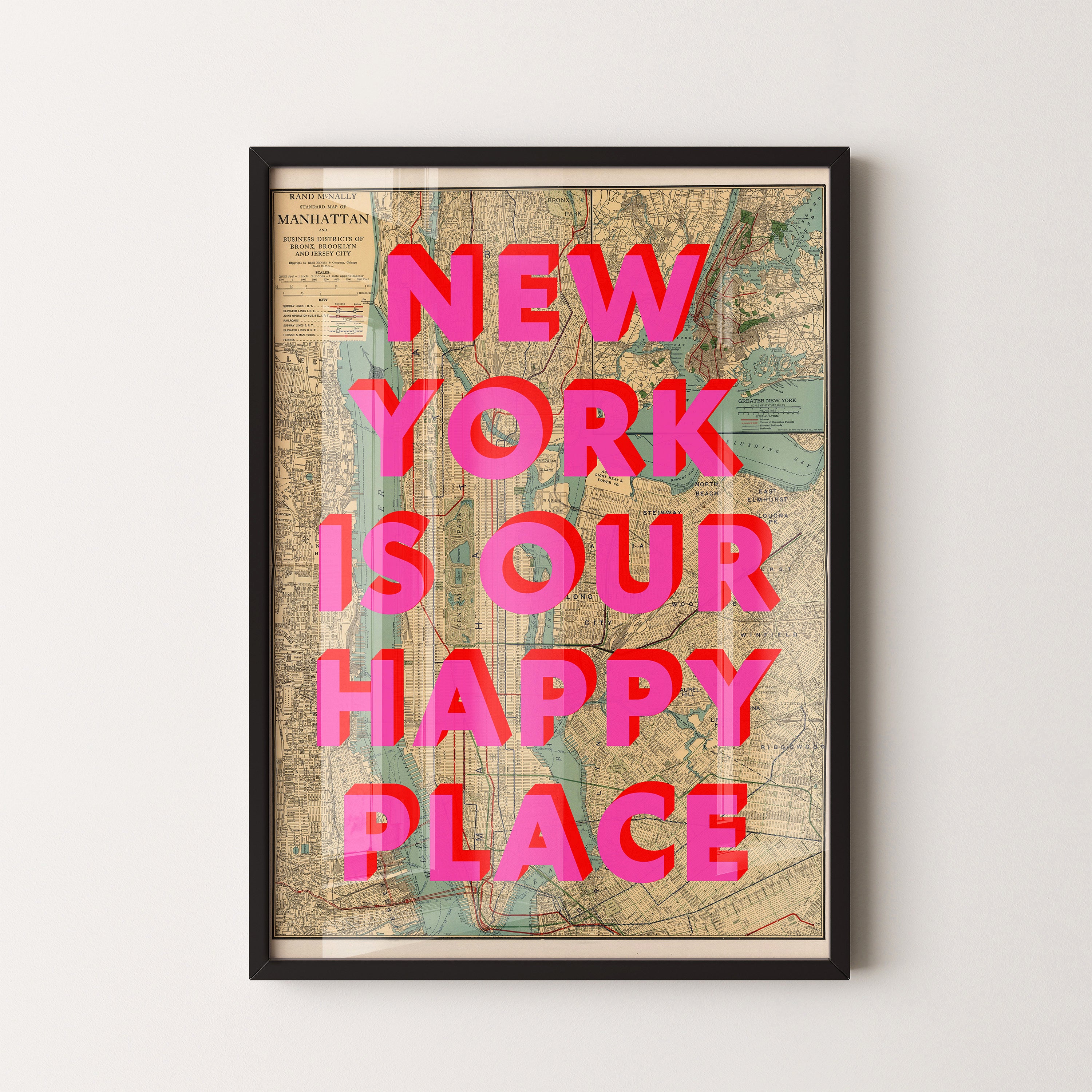 Manhattan New York Pop Art Map Print (portrait)