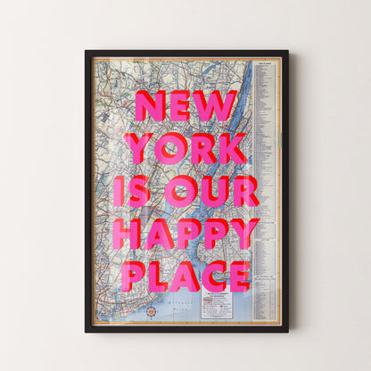New York Pop Art Map Print (portrait)