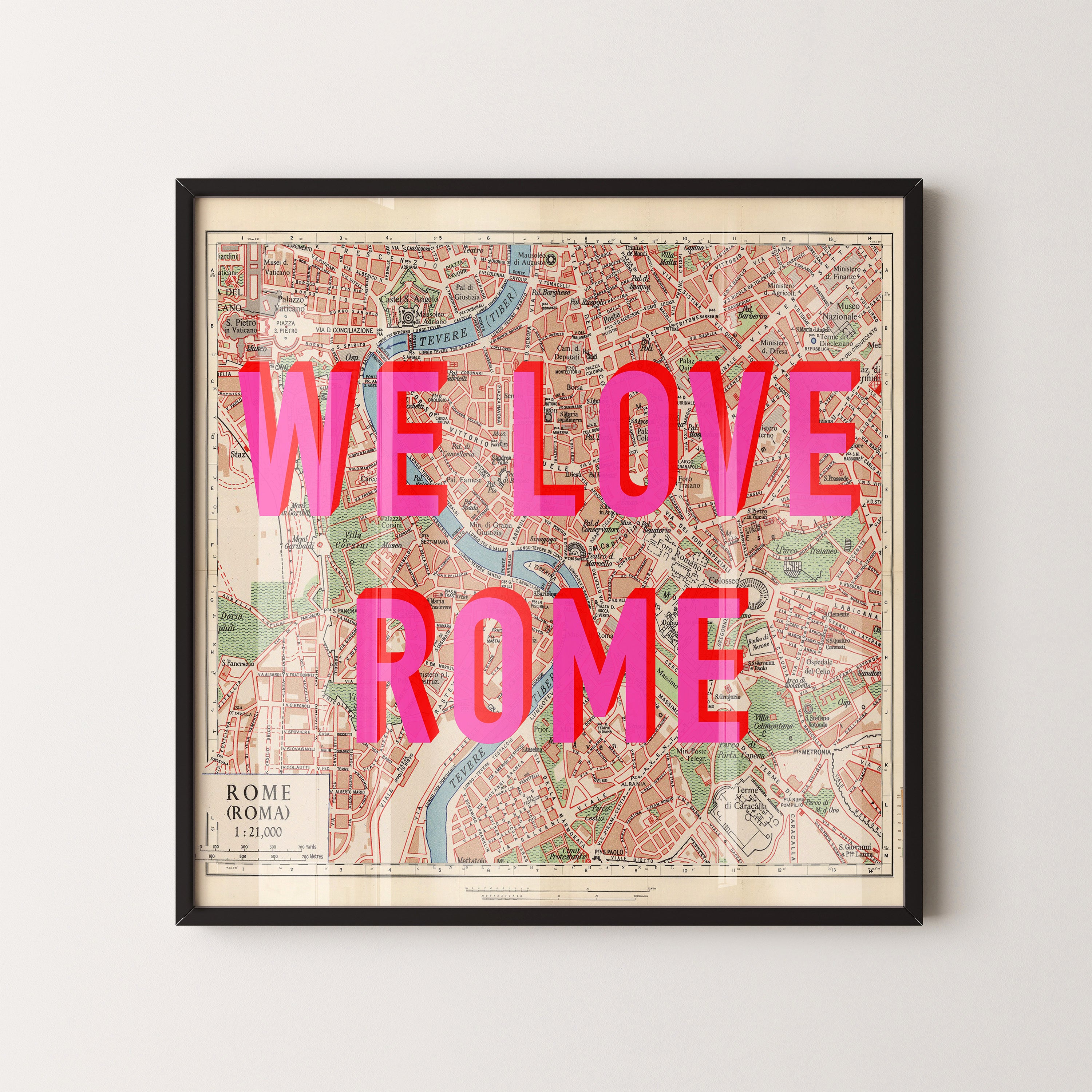 Rome Pop Art Map Print (square)