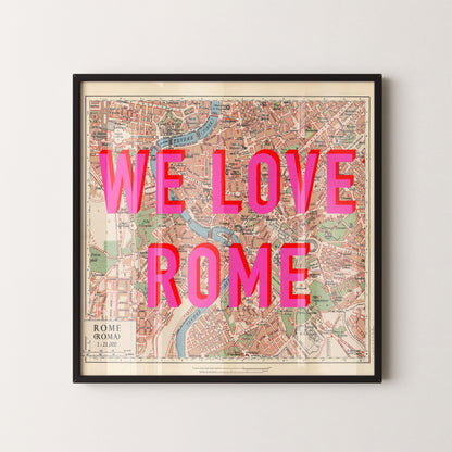 Rome Pop Art Map Print (square)