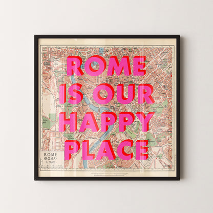 Rome Pop Art Map Print (square)
