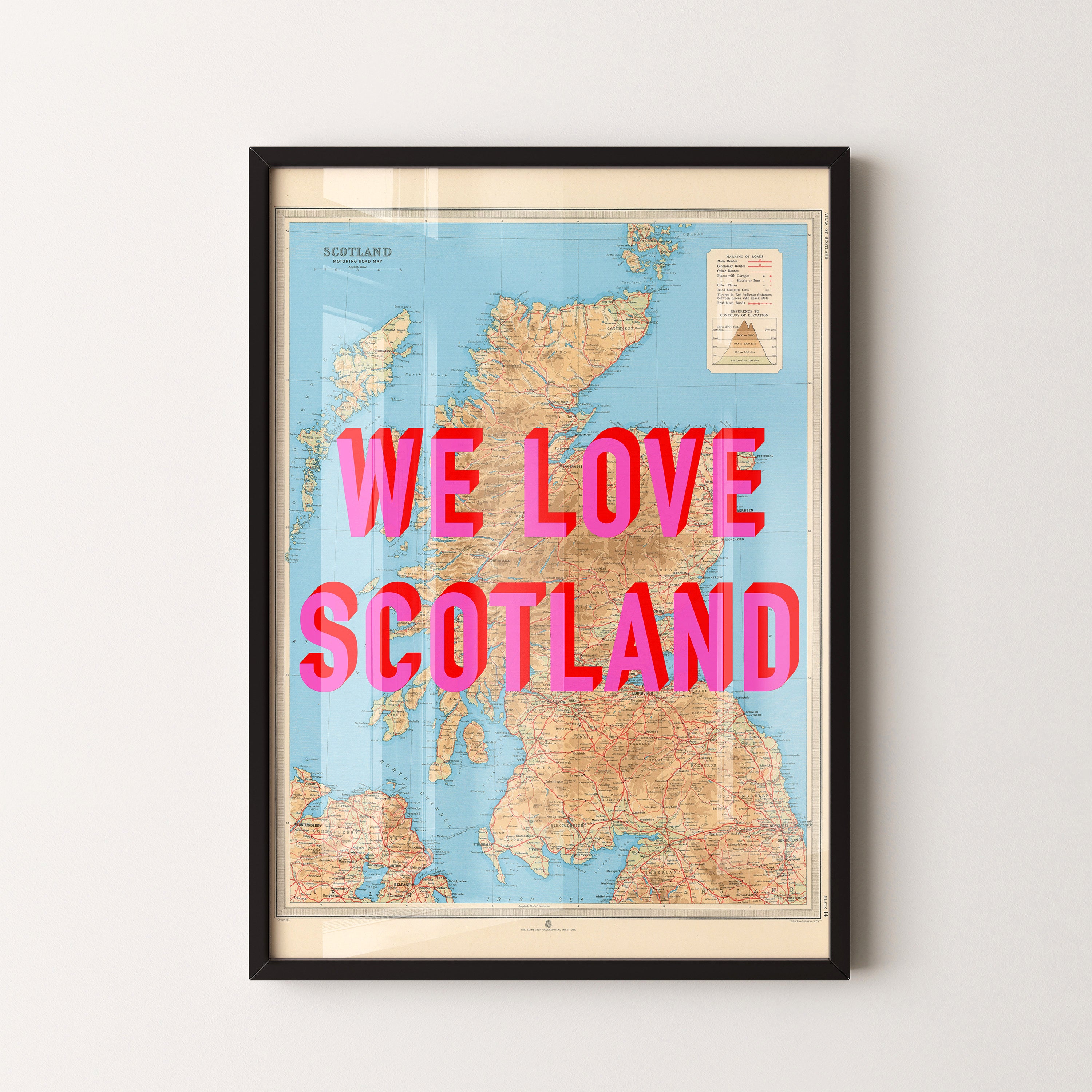 Scotland Pop Art Map Print (portrait)