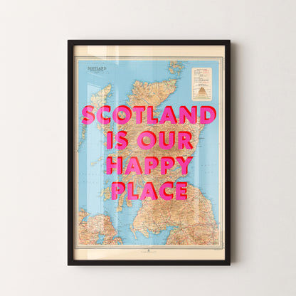 Scotland Pop Art Map Print (portrait)