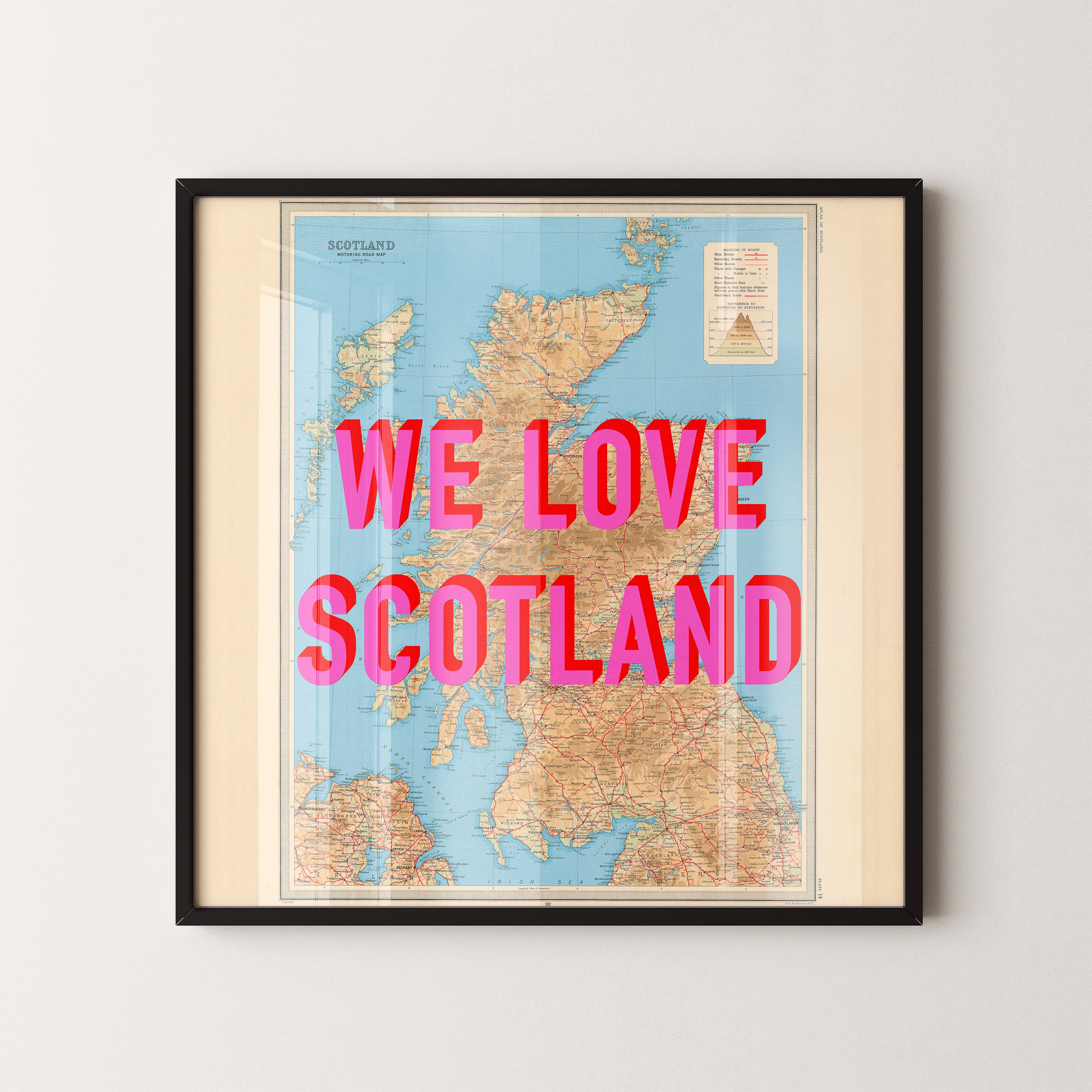 Scotland Pop Art Map Print (square)