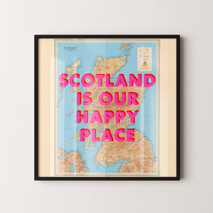 Scotland Pop Art Map Print (square)
