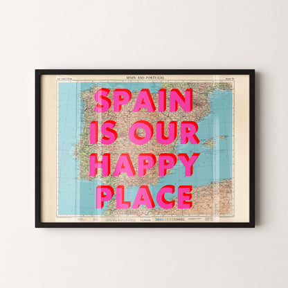 Spain Pop Art Map Print (landscape)