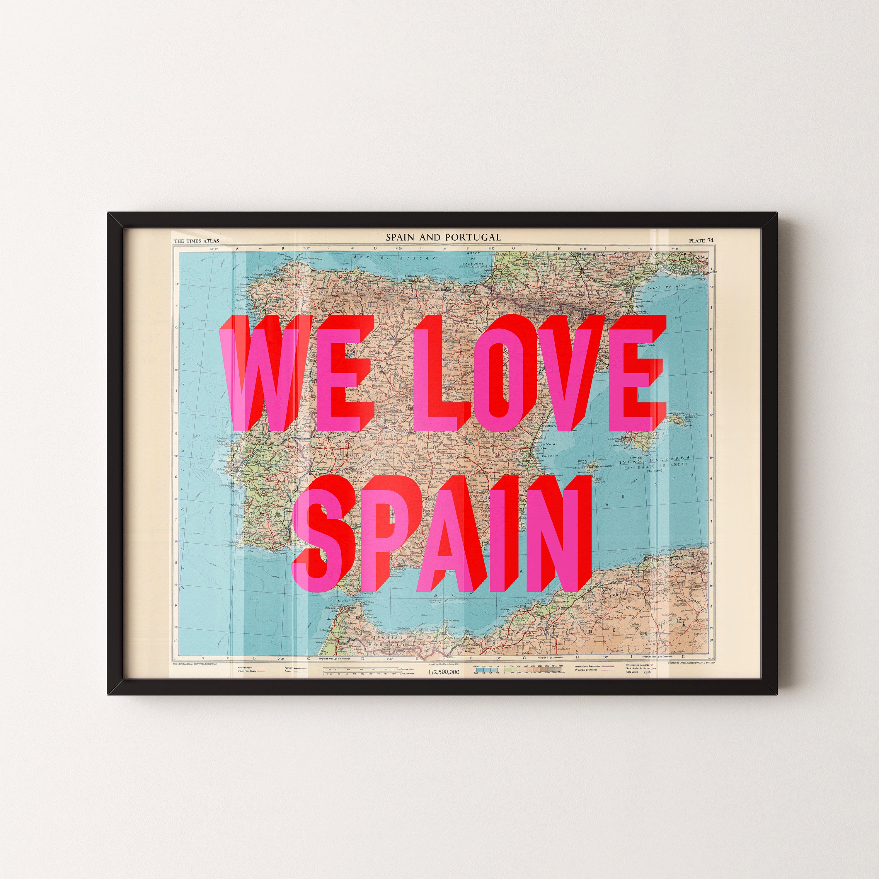 Spain Pop Art Map Print (landscape)