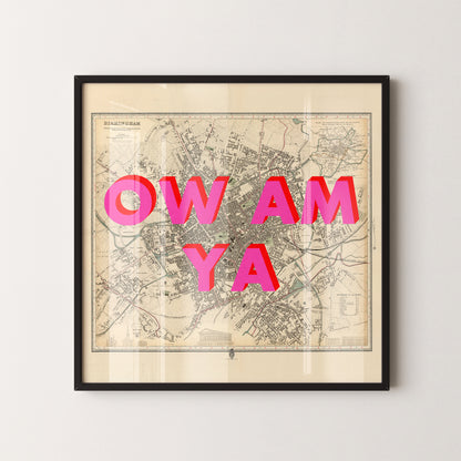 Birmingham Pop Art Map Print (square)