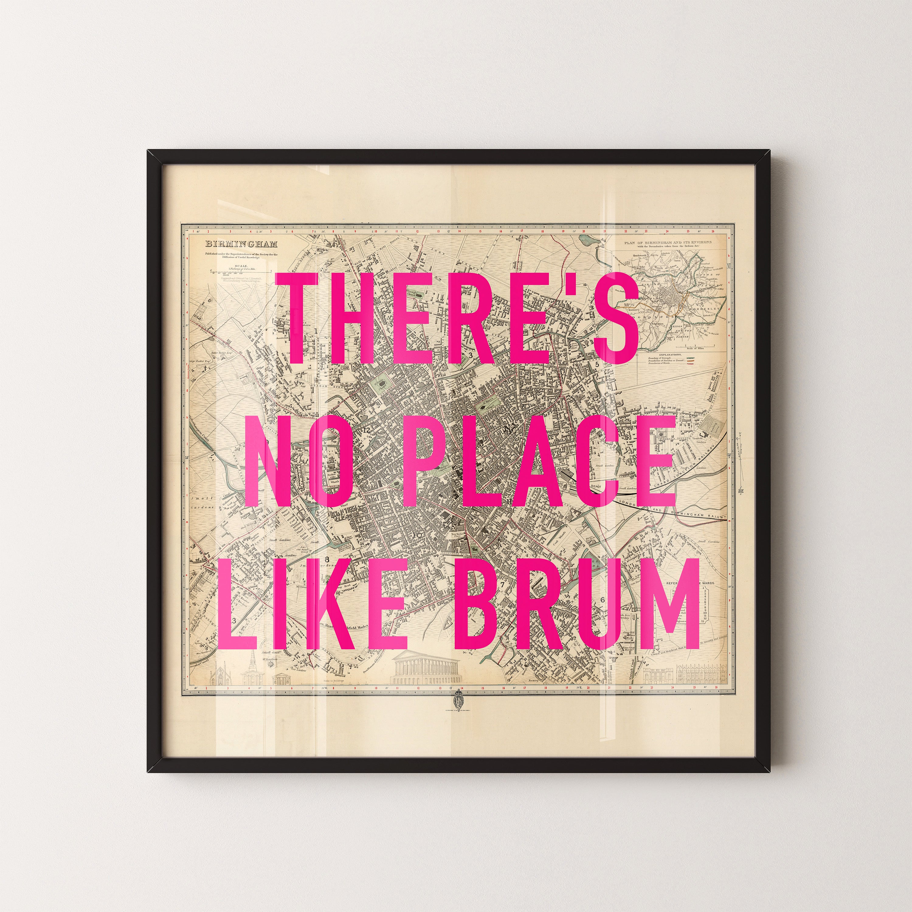Birmingham Pop Art Map Print (square)
