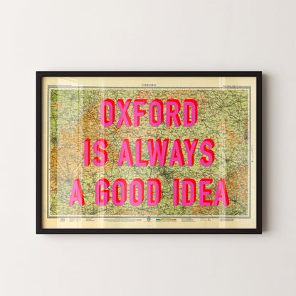 Oxford Pop Art Map Print (landscape)