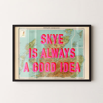 Isle of Skye Pop Art Map Print (landscape)