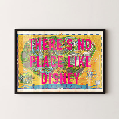 Disneyland California Theme Park Pop Art Map Print (landscape)
