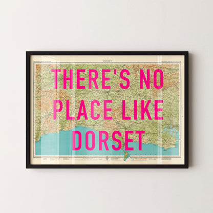 Dorset Pop Art Map Print (landscape)
