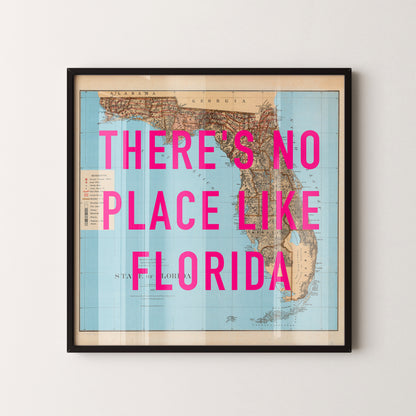 Florida Pop Art Map Print (square)