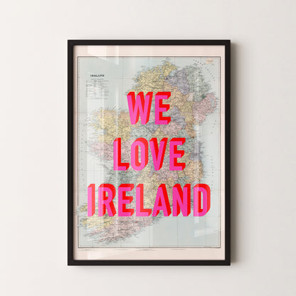 Ireland Pop Art Map Print (portrait)