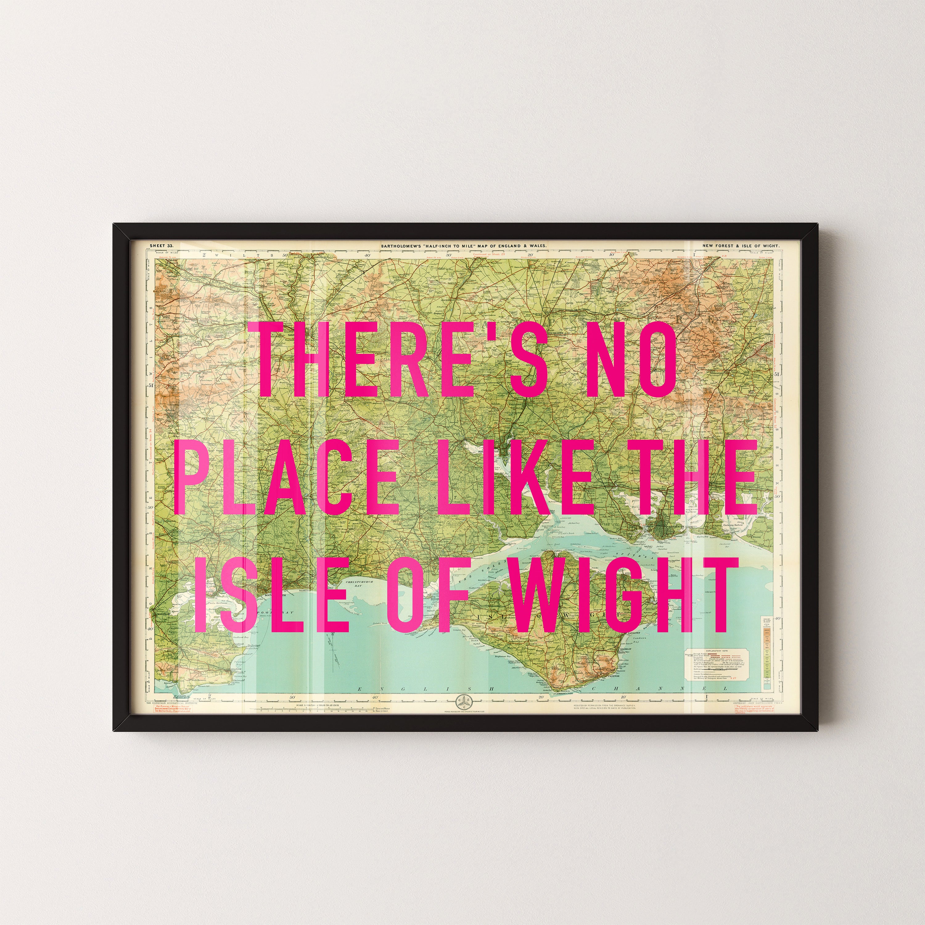 Isle Of Wight Pop Art Map Print (landscape)