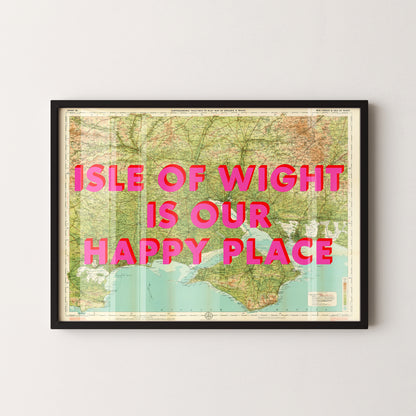 Isle Of Wight Pop Art Map Print (landscape)