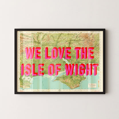 Isle Of Wight Pop Art Map Print (landscape)