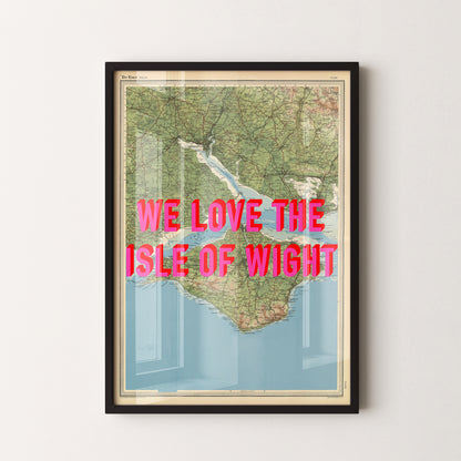 Isle Of Wight Pop Art Map Print (portrait)
