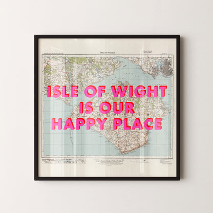 Isle Of Wight Pop Art Map Print (square)