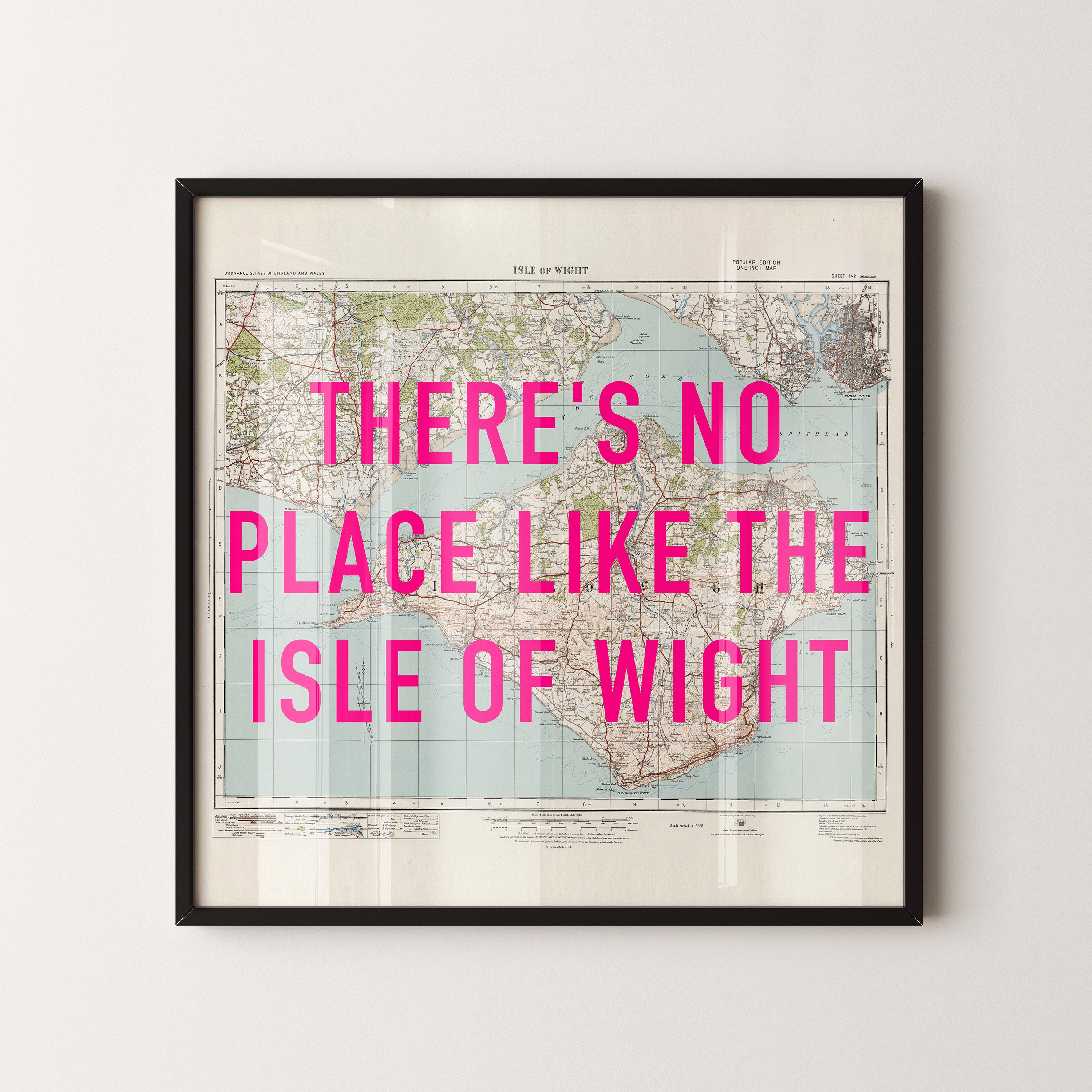Isle Of Wight Pop Art Map Print (square)